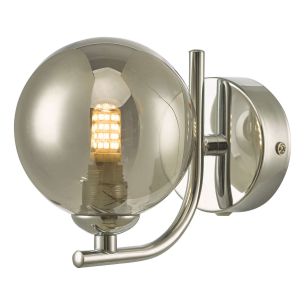 Cradle Wall Light Polished Chrome With Smoked Glass