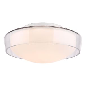 Dagon 3 Light Bathroom Ceiling Light Glass and Opal Glass IP44