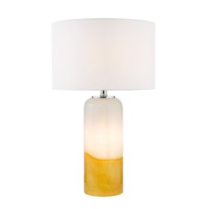 Deandra Table Lamp Yellow Glass With Shade