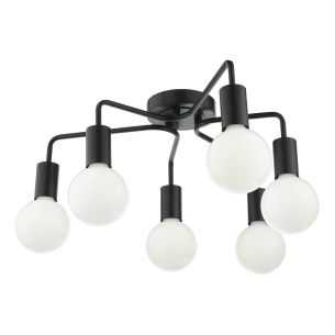 Dena 6 Light Semi-Flush Matt Black