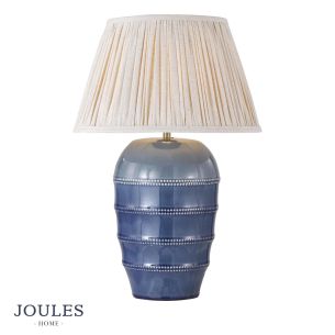 Joules Osborne Table Lamp Blue Ceramic With Shade