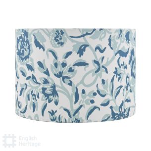 Down House Blue Cotton Drum Shade 26cm