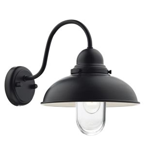 Dynamo Outdoor Wall Light Matt Black Glass IP44