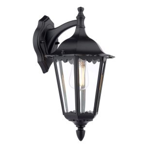 Eddard Outdoor Wall Light Matt Black and Glass IP44