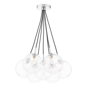 Elpis 7 Light Cluster Pendant Polished Chrome With Closed Glass