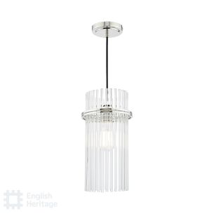 Eltham Pendant Polished Nickel and Glass