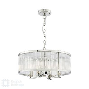 Eltham 4 Light Pendant Polished Nickel and Glass