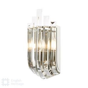 Eltham 2 Light Wall Light Polished Nickel and Crystal