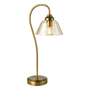 Erika Table Lamp Antique Bronze and Amber Glass