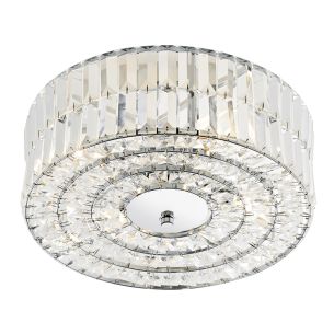 Errol 4 Light Flush Crystal and Polished Chrome