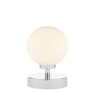 Esben Touch Table Lamp Polished Chrome With Opal Glass