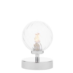Esben Touch Table Lamp Polished Chrome With Twisted Glass