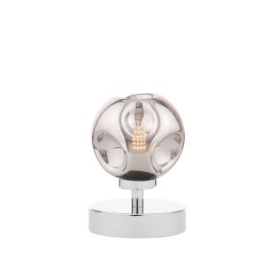 Esben Touch Table Lamp Polished Chrome With Closed Organic Smoked Glass