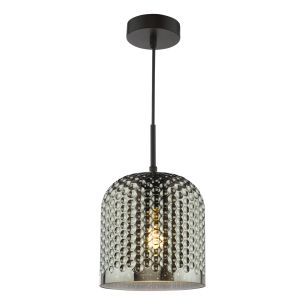 Esila Pendant Matt Black and Smoked Glass