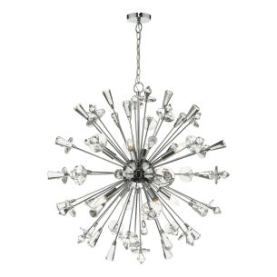 Exodus 8 Light Pendant Polished Chrome Crystal
