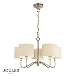 Joules Farley 5 Light Shadelier Satin Bronze With Shade