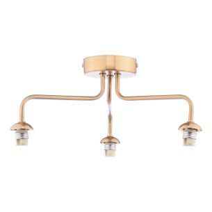 Feya 3 Light Semi-Flush Antique Bronze Fitting Only