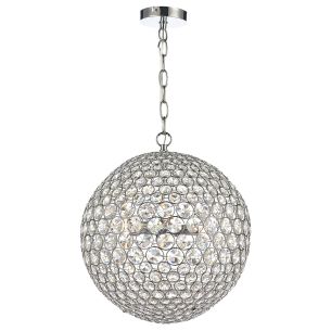 Fiesta 5 Light Pendant Crystal and Polished Chrome