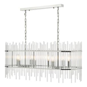 Finola 8 Light Bar Pendant Polished Chrome Glass 