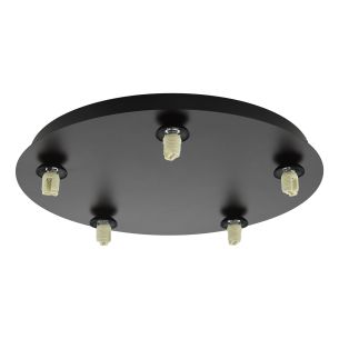 Foley 5 Light Flush Matt Black Fitting Only