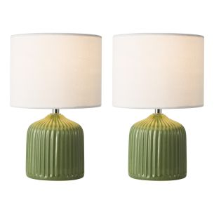 Gigi Twin Pack Table Lamp Green With Shade