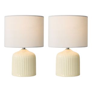Gigi Twin Pack Table Lamp Cream With Shade