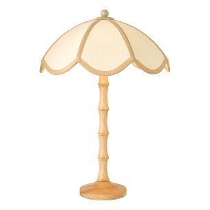 Giuliana 2 Light Table Lamp Wood with Rattan Shade
