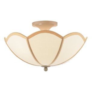 Giuliana 3 Light Semi-Flush Rattan and Satin Taupe