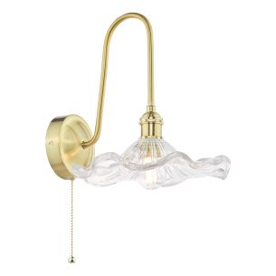 Hadano Wall Light Natural Brass and Glass