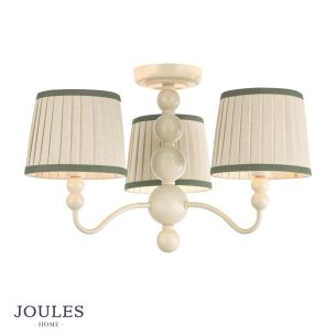 Joules Harewood 3 Light Semi-Flush Matt Cream With Shade