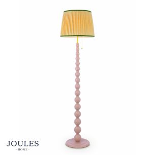 Joules Harewood Floor Lamp Matt Pink and Matt Antique Brass With Shade