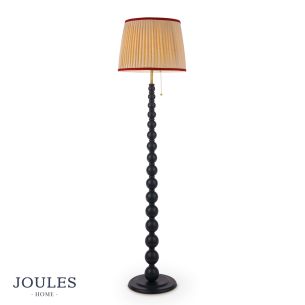 Joules Harewood Floor Lamp Matt Blue and Matt Antique Brass With Shade