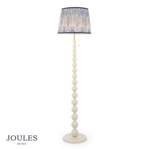 Joules Harewood Floor Lamp Matt Cream and Matt Antique Brass With Shade