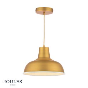 Joules Hatfield Pendant Matt Antique Brass and Cream