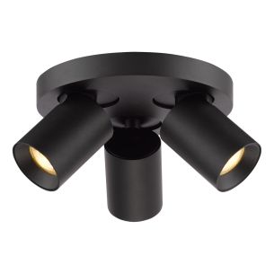 Hiro 3 Light Plate Spotlight Matt Black