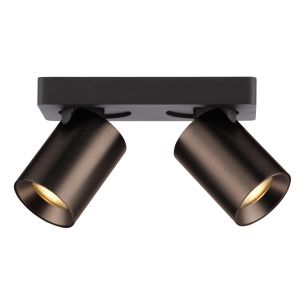 Hiro 2 Light Bar Spotlight Satin Bronze and Matt Black
