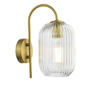 Idra Wall Light Aged Bronze and Ribbed Glass