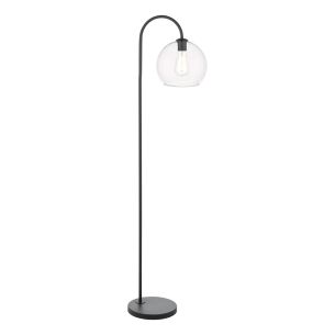 Idra Floor Lamp Satin Black and Large Globe Glass