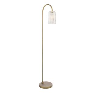 Idra Floor Lamp Aged Bronze and Ribbed Cylinder Glass