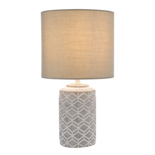Ilona Table Lamp Grey Ceramic With Shade