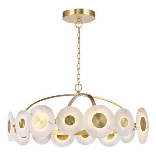 Irela Pendant Matt Brass and Alabaster LED