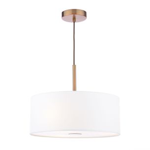 Isla 3 Light Pendant Antique Bronze and Ivory Shade 40cm