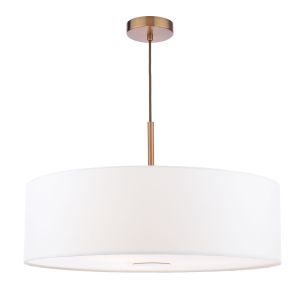 Isla 3 Light Pendant Antique Bronze and Ivory Shade 60cm