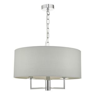 Jamelia 3 Light Pendant Polished Chrome & Grey