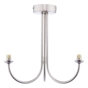 Jared 3 Light Semi-Flush Satin Nickel Fitting Only