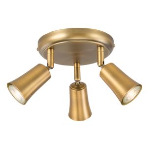 Jedrek 3 Light Single Spotlight Aged Brass