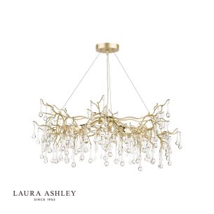 Laura Ashley Willow 5lt Pendant Satin Champagne Crystal 