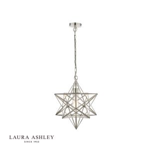 Laura Ashley Large Star Pendant Silver Glass 