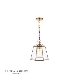 Laura Ashley Clayton Pendant Antique Brass Glass 