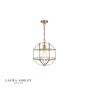 Laura Ashley Blackwell Pendant Antique Brass Glass 